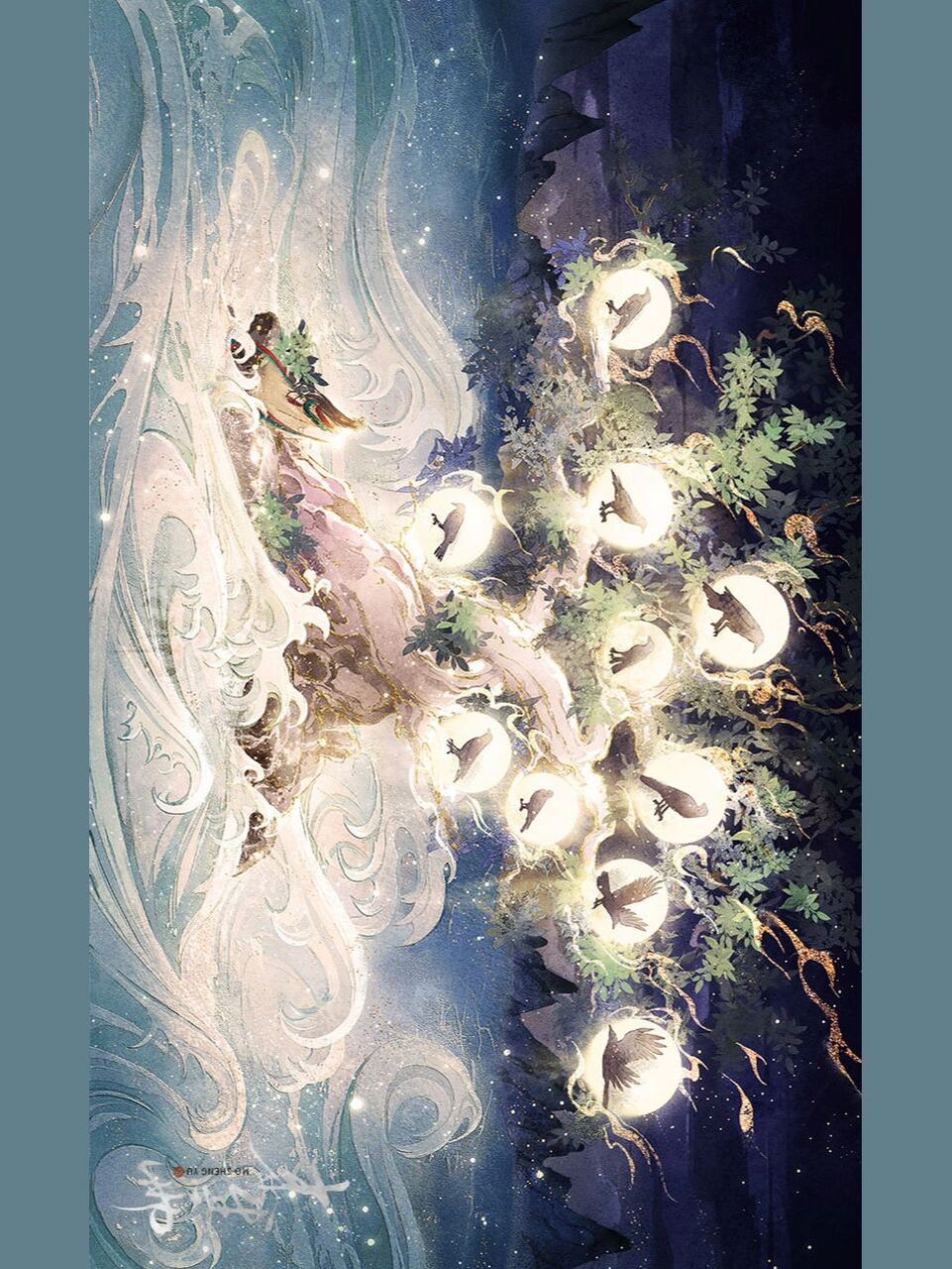 山海经-扶桑树 在海外以东的汤谷上,有棵扶桑树,是十个太阳洗浴的地方