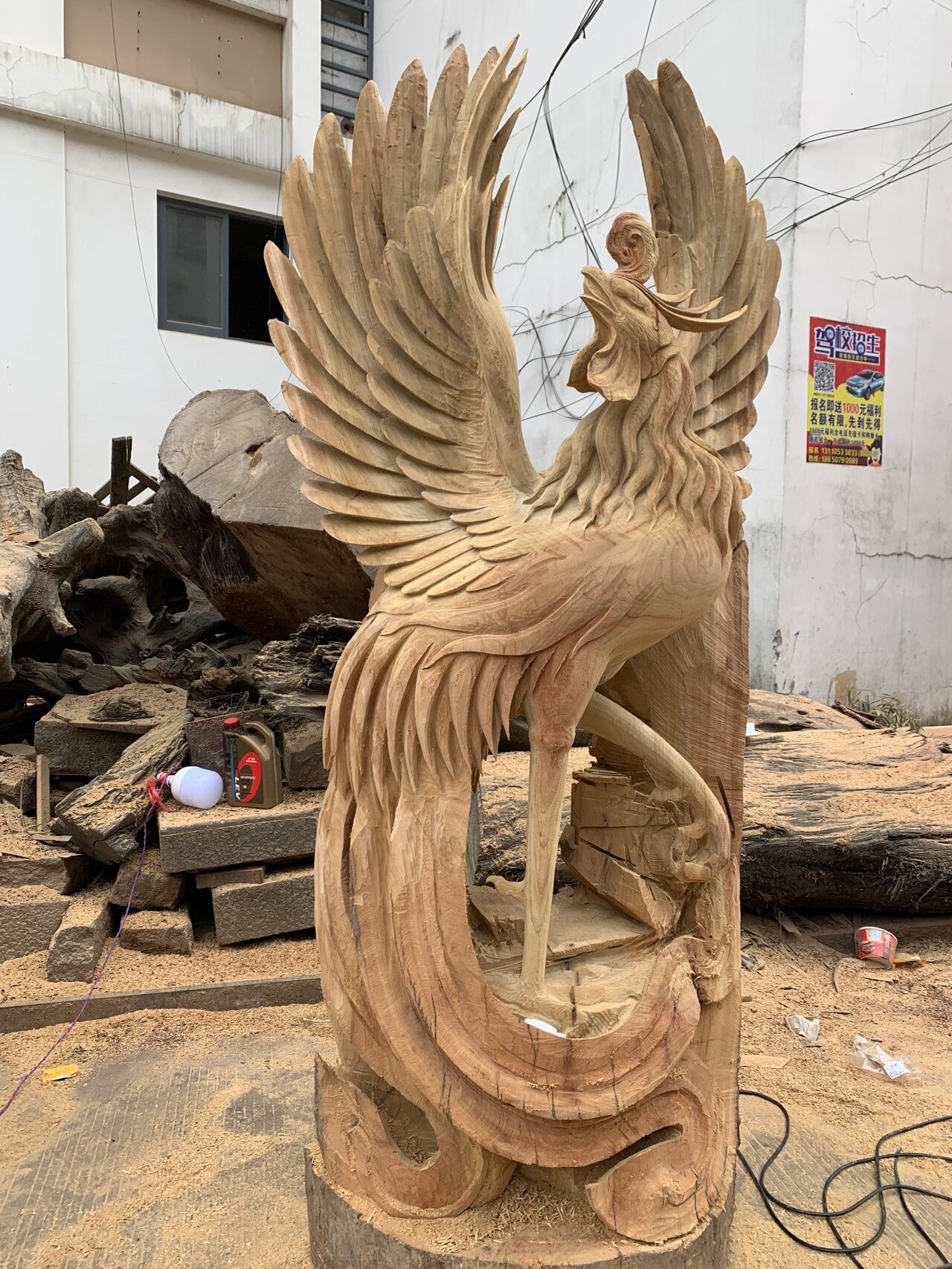 木雕凤凰根雕工艺品摆件