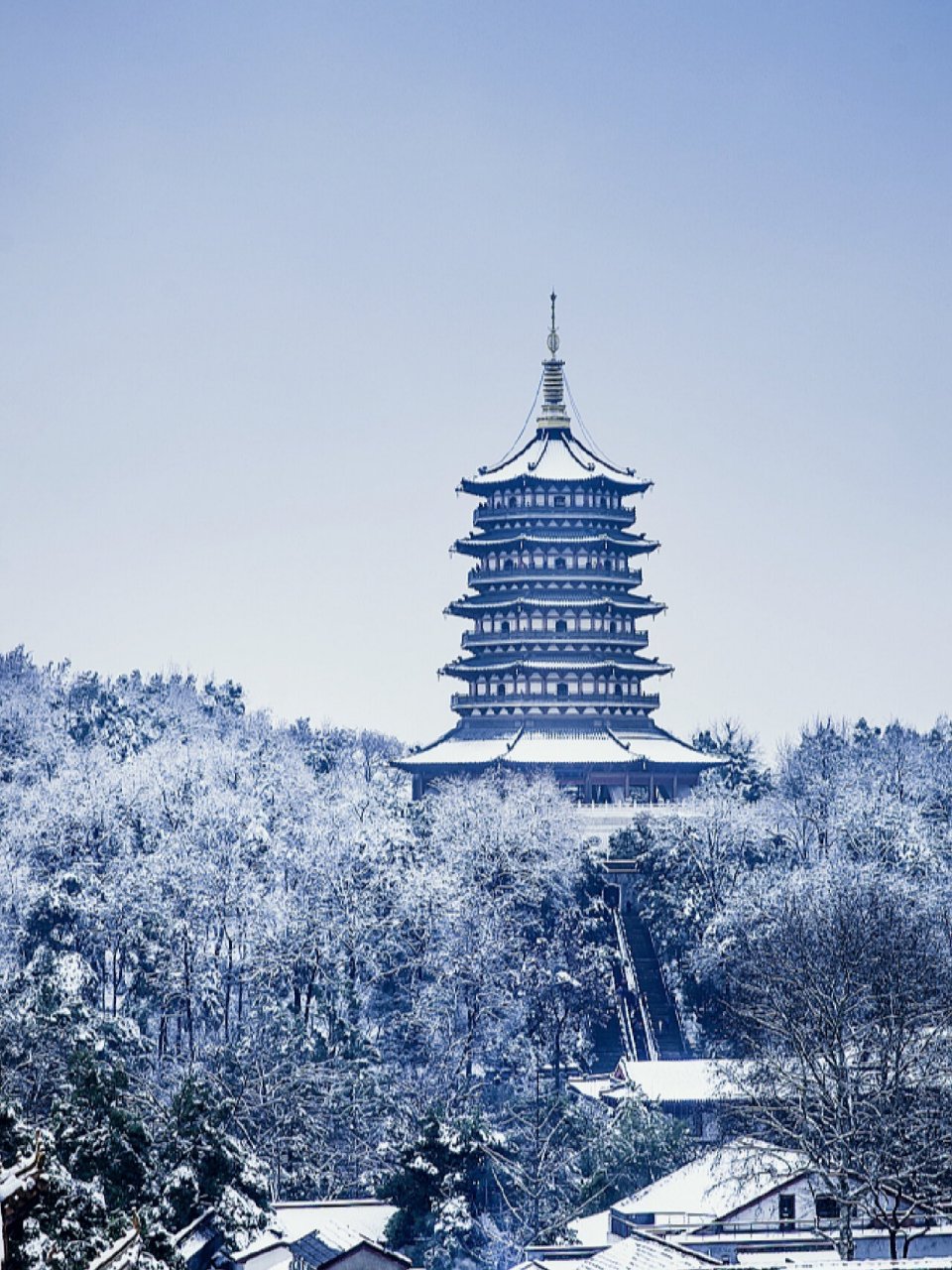 杭州城市雪景图片