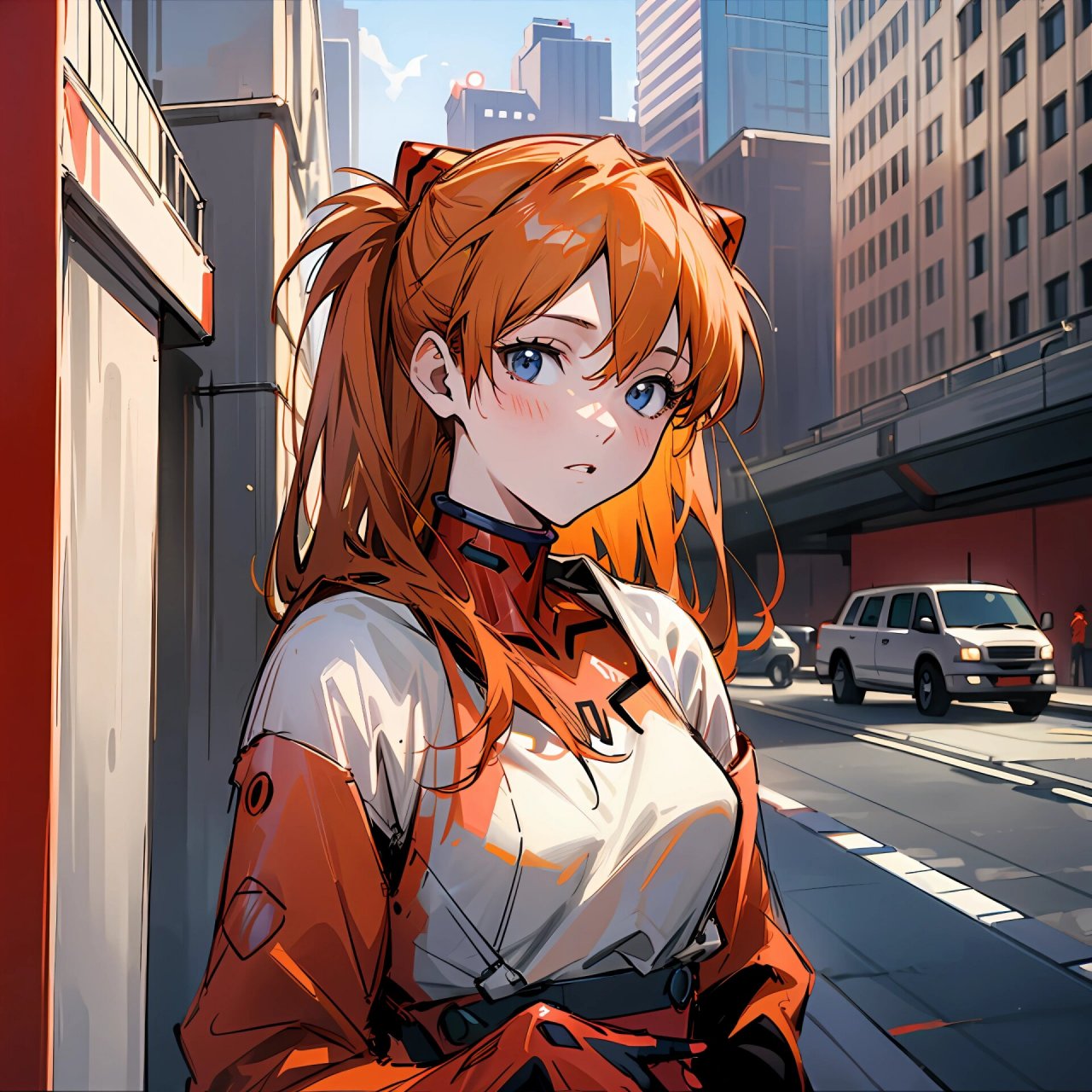 asuka 明日香       校服风格,驾驶服风格,傲娇,微笑表情都画了