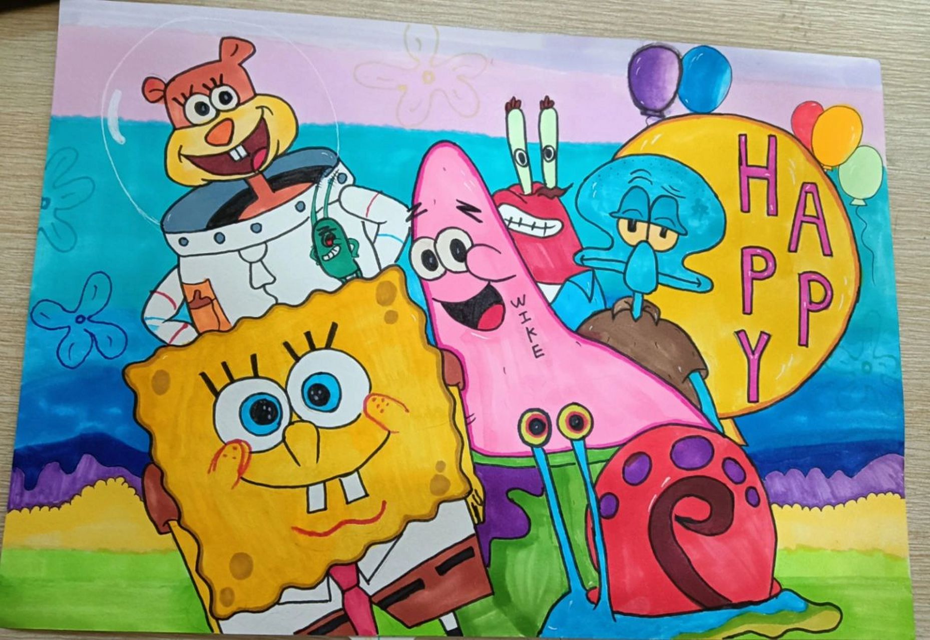 8k简笔画海绵宝宝儿童