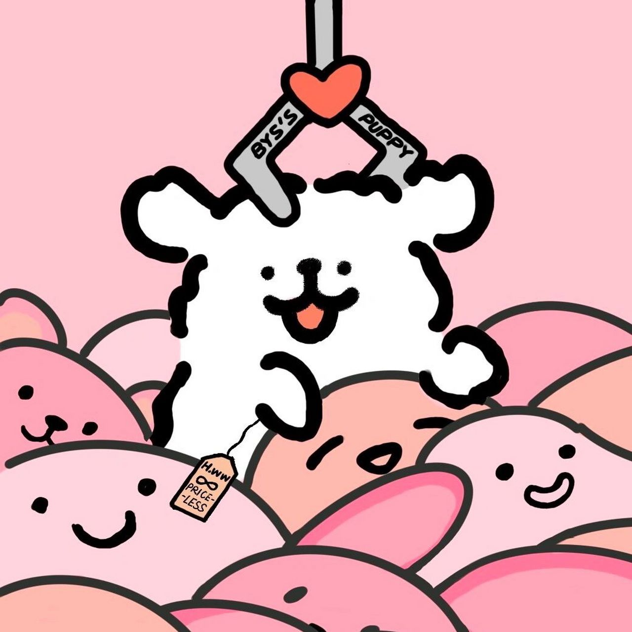 maltese|娃娃机线条小狗情头 线条小狗是韩国插画师 moonlab_studio的