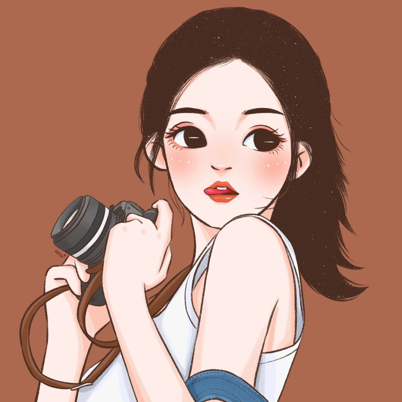 女生头像 | 拿相机拍照的女孩