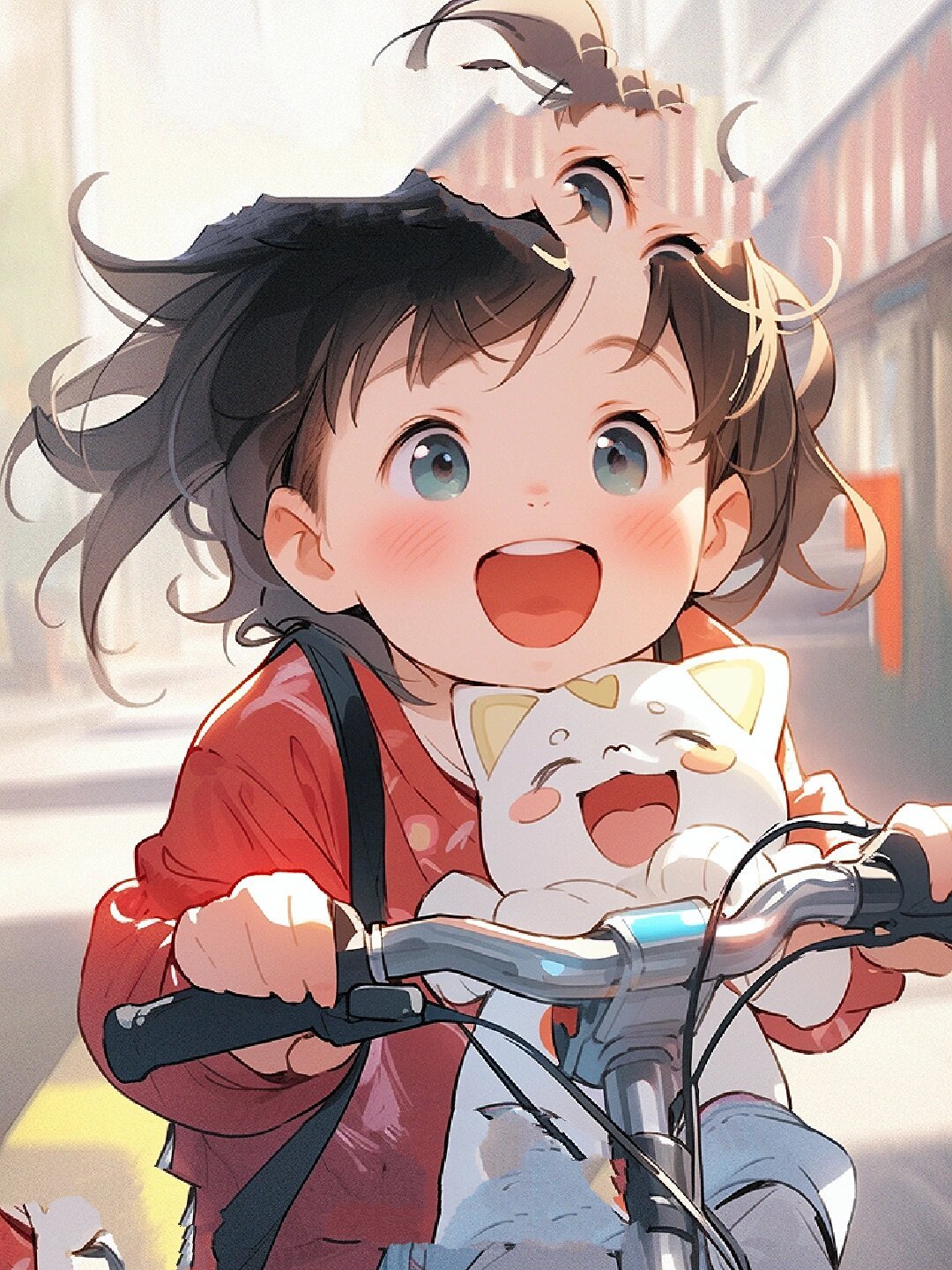 情头系列第二季 可爱女孩骑车畅想快乐时光