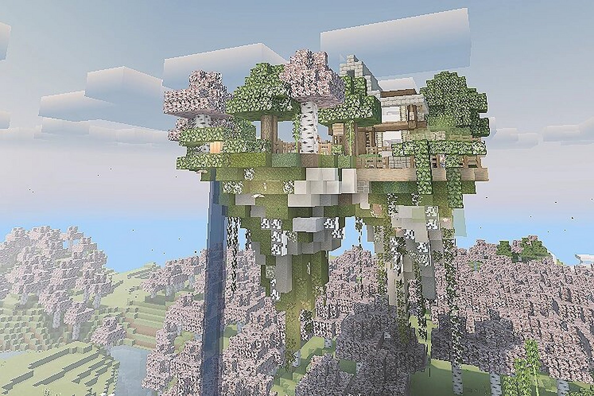 我的世界|空岛全貌,这是你的梦中情岛嘛 工作室:空岛日记整个岛都是