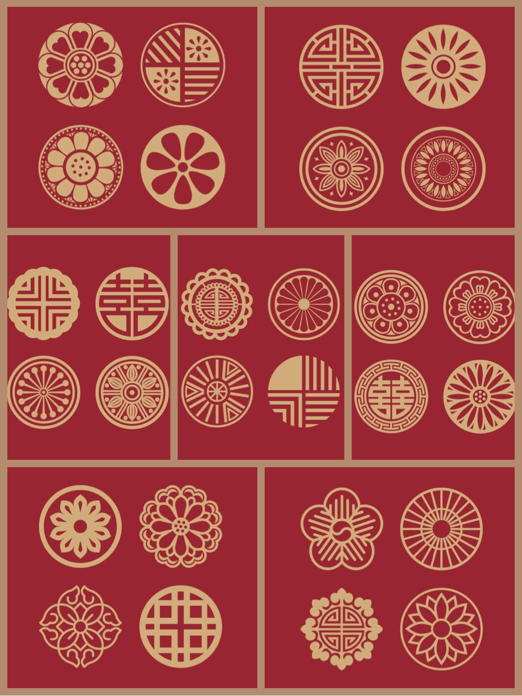 中国传统纹样·圆形图案设计参考·适合纹样