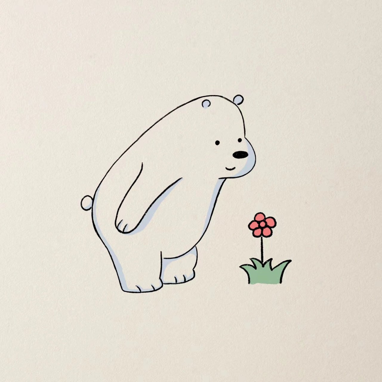 裸熊简笔画 可爱图片