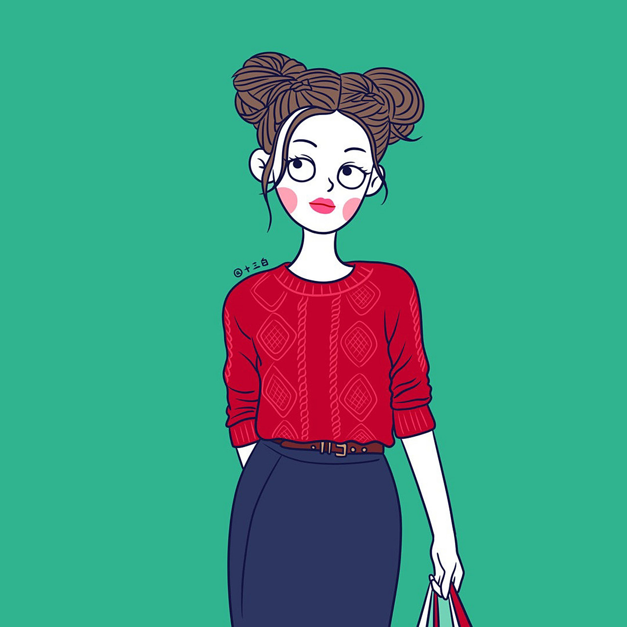 春秋穿搭小插画 女生头像 时尚形象漫画原创 喜欢就点赞存图哦[微笑]