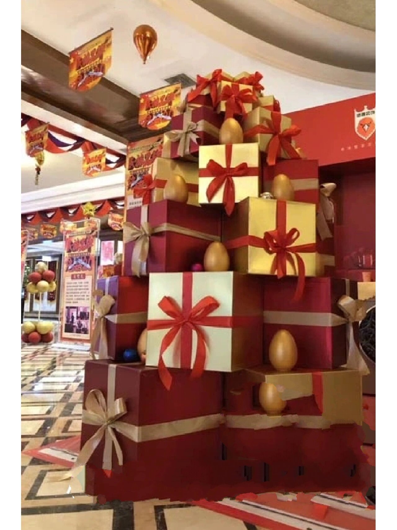 礼品盒堆头装饰品布置圣诞店庆4s店橱窗空盒子礼品摆件