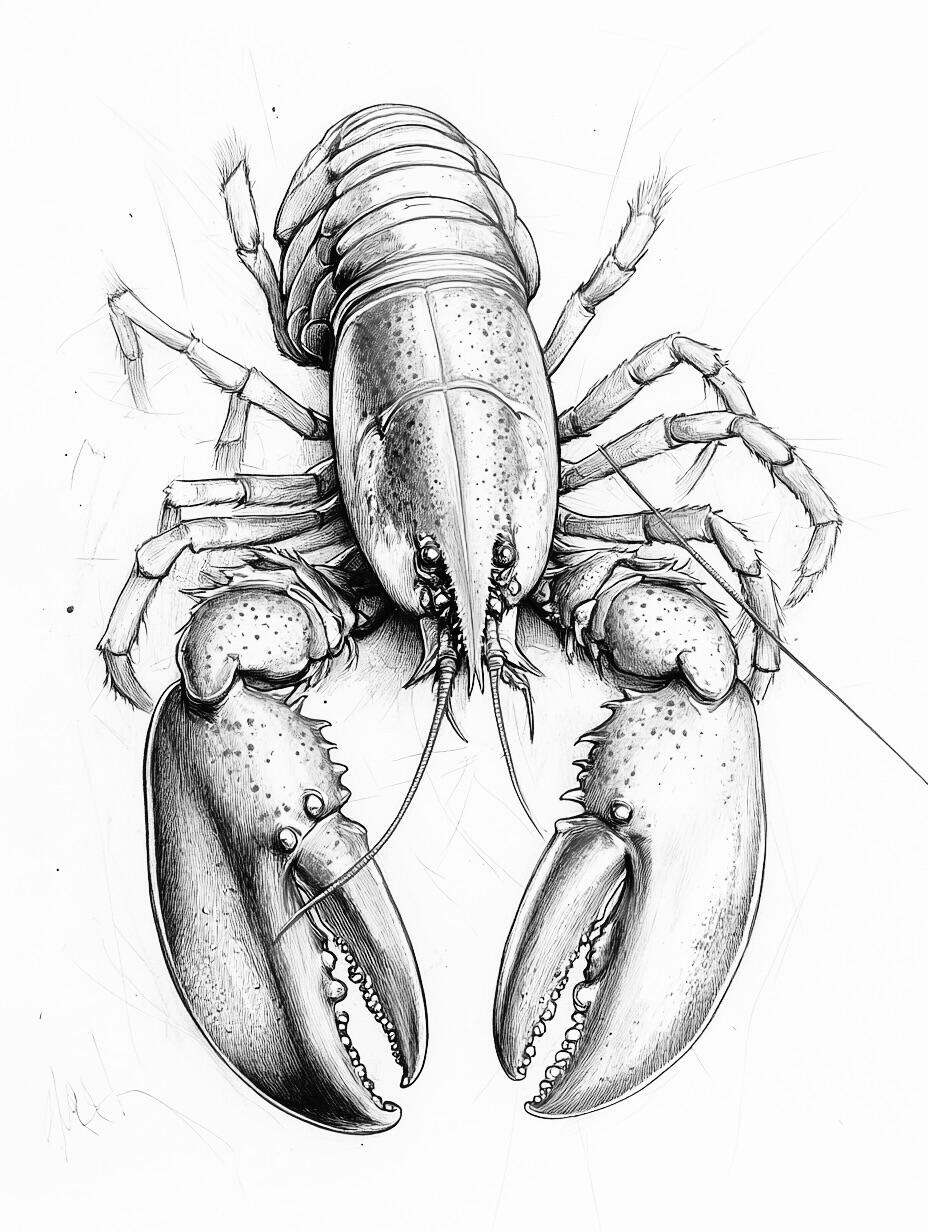 铅笔速写·波士顿龙虾