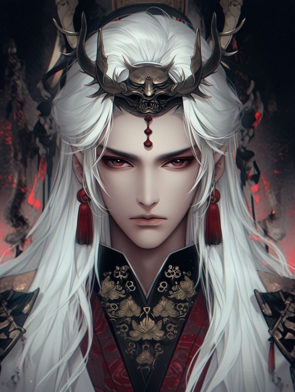 midjourney丨白发男生头像 白发峨峨如雪峰,丹心铁骨铸英雄.