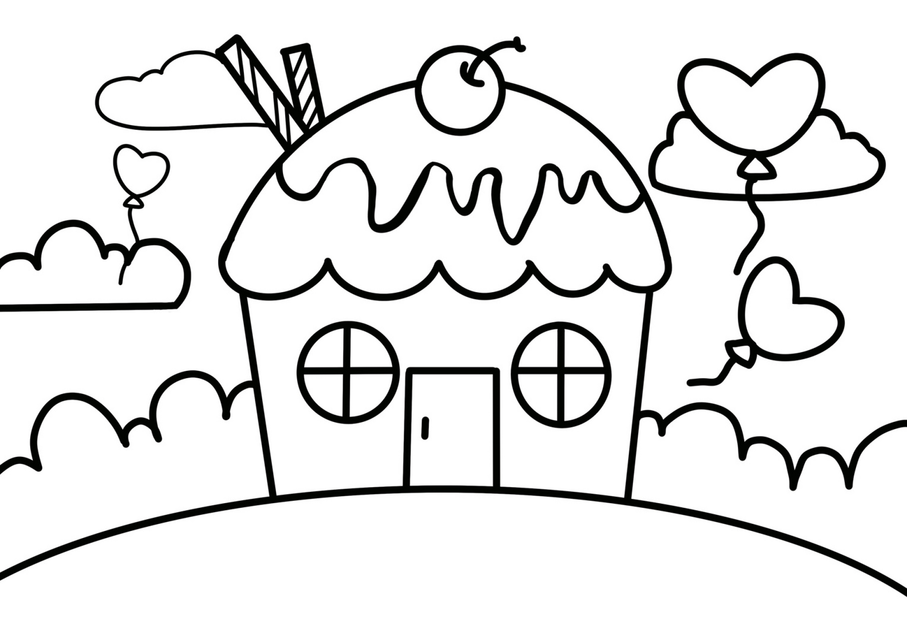 蛋糕房子 糖果屋 儿童画 创意画 #儿童简笔画# #创意儿童画# #创意