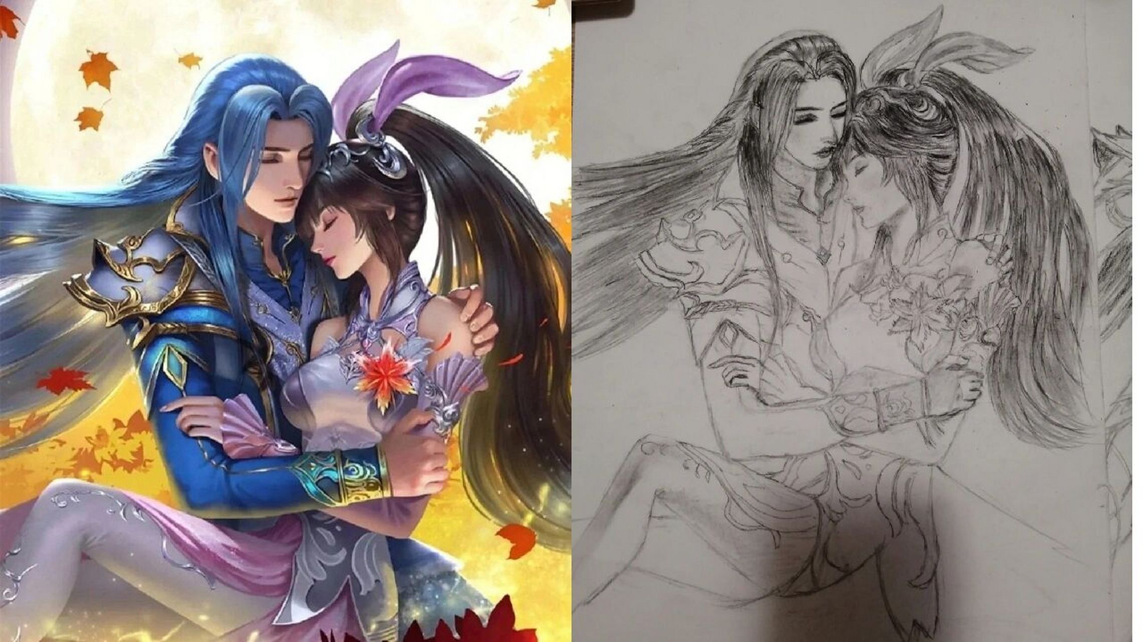 斗罗大陆手绘小舞唐三新手稿 你们要的小舞唐三手绘又跟新新图了,宝宝