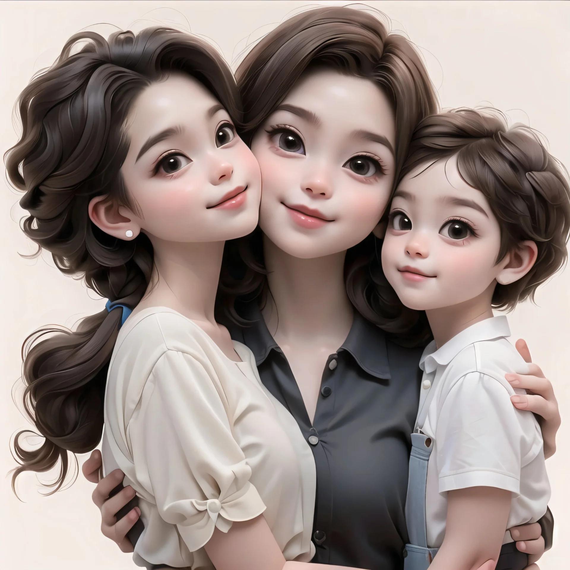 亲子头像94妈妈和儿子女儿篇