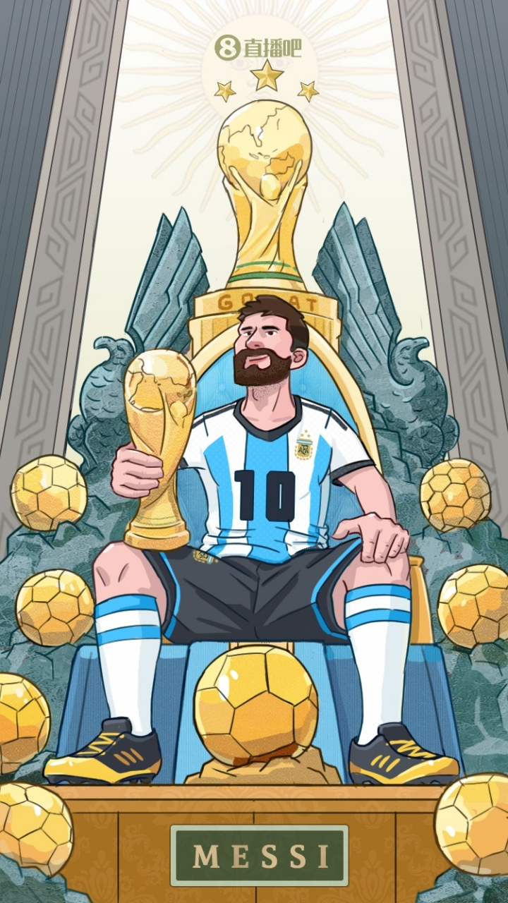 【直播吧海报】恭喜!梅西夺第八座金球奖!