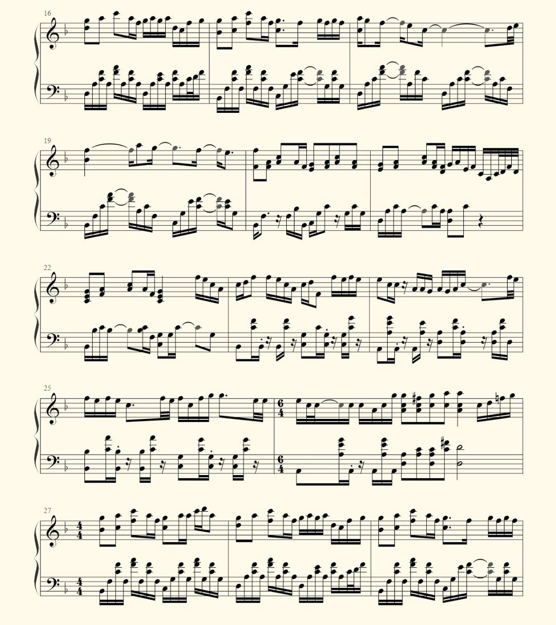 钢琴谱90《纪念》雷雨心