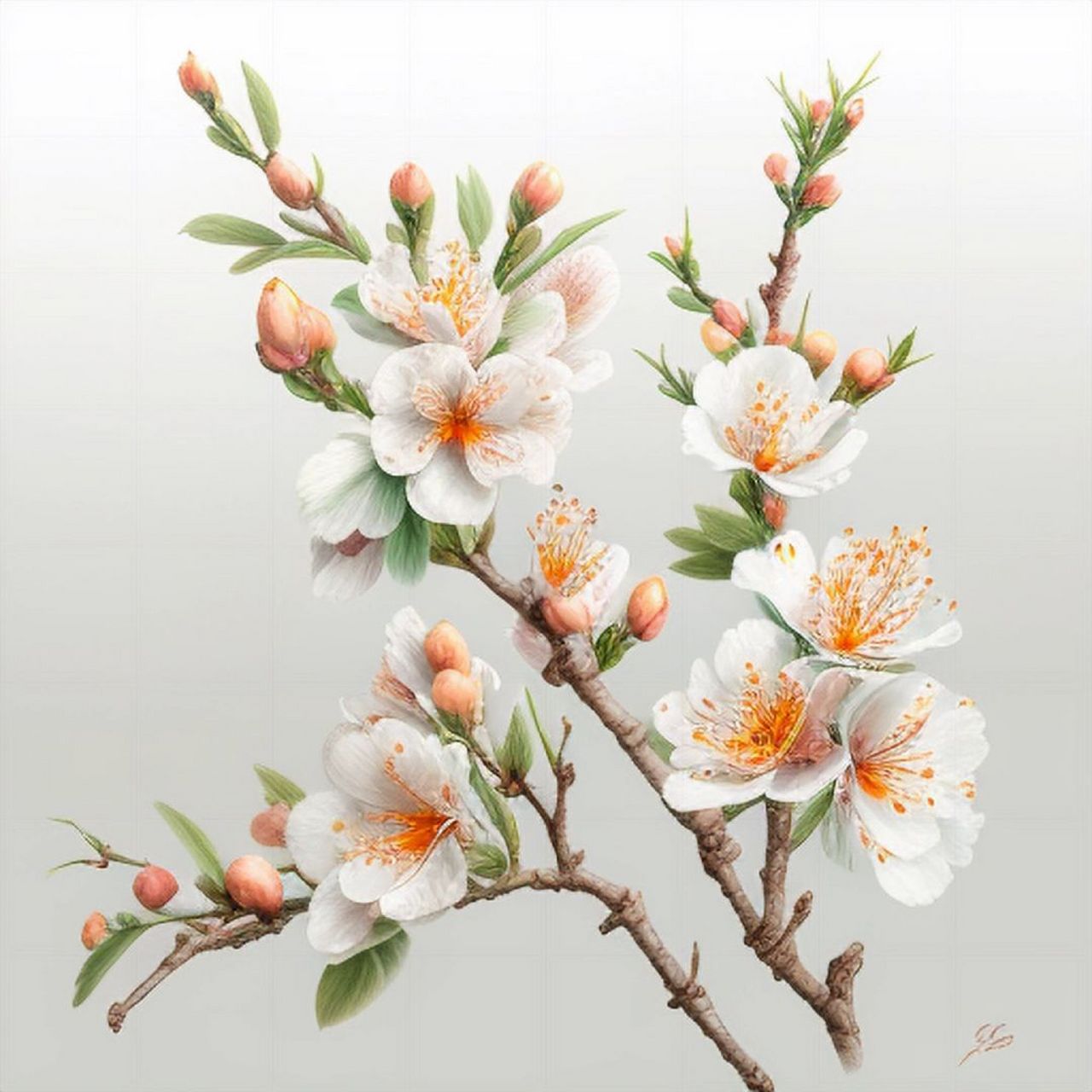 mid 桃花刺绣纹样 准备用在服装刺绣上看看效果0