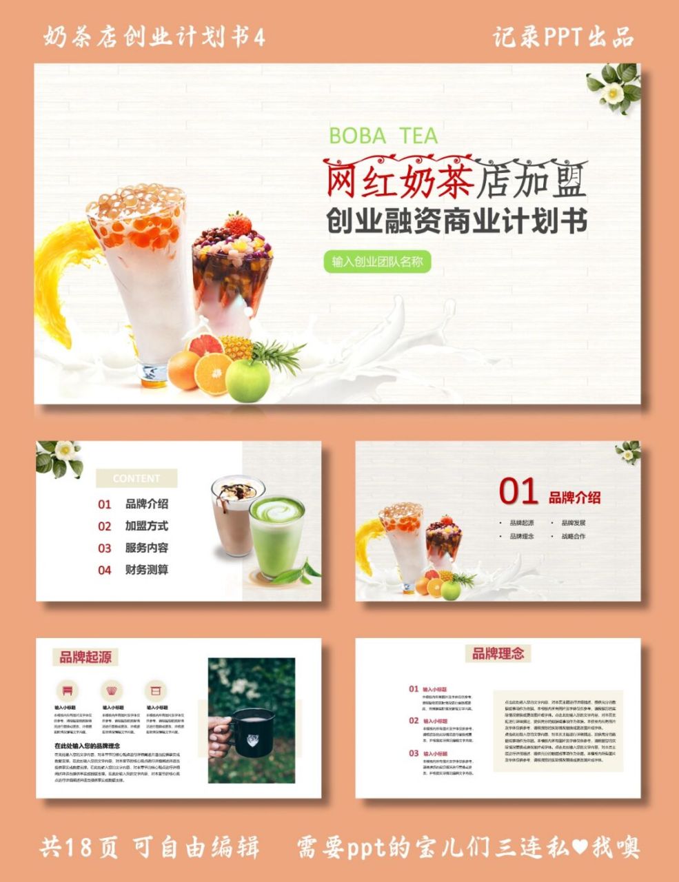 奶茶店的创业项目计划书ppt(奶茶店的创业项目计划书投资概要)
