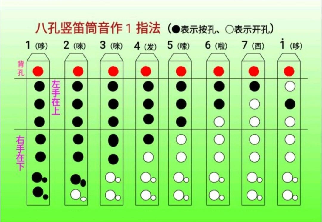 八孔竖笛指法图表