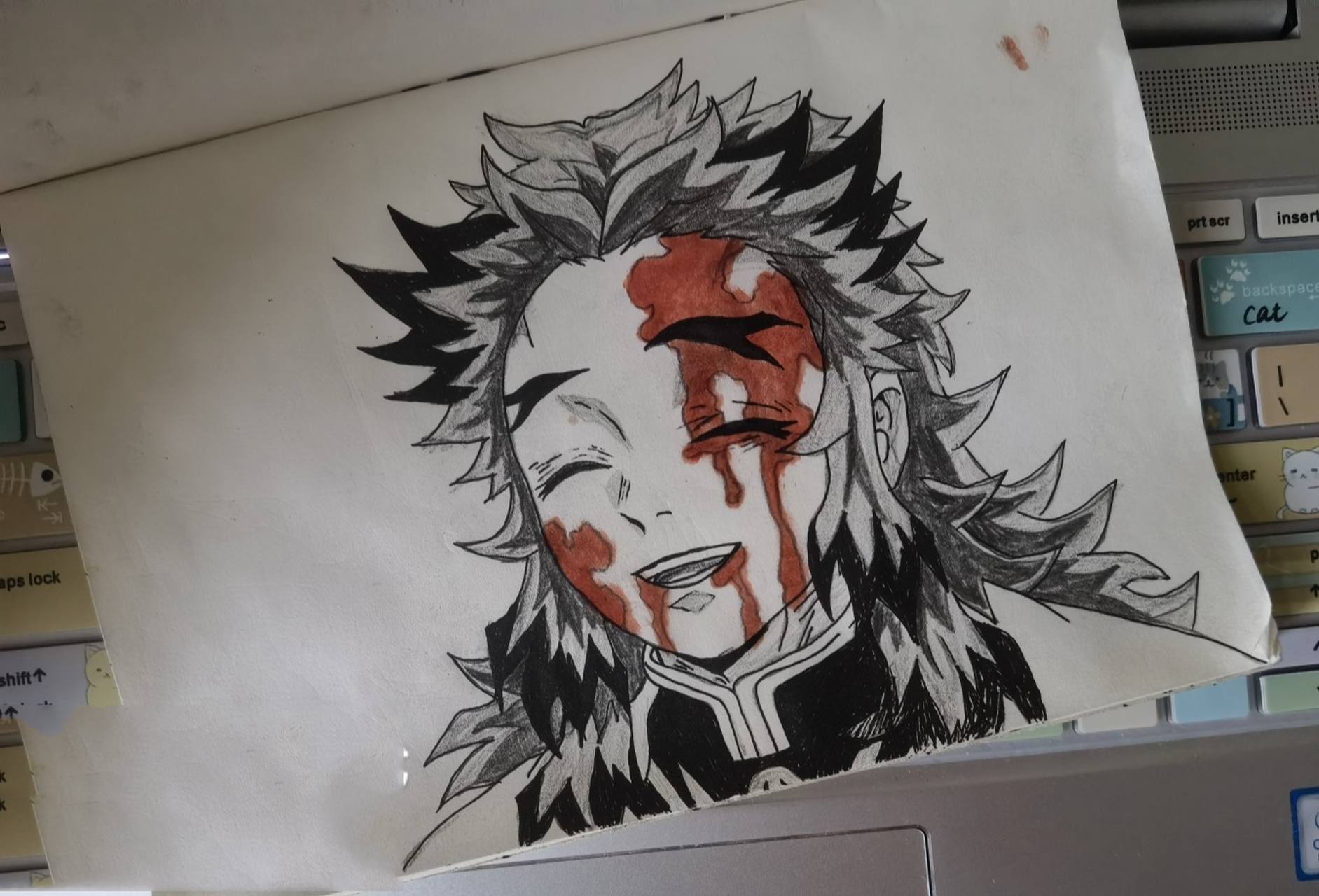 鬼灭之刃临摹手绘 炎柱 炼狱杏寿郎 炼狱杏寿郎 呼吸流派:炎之呼吸炎