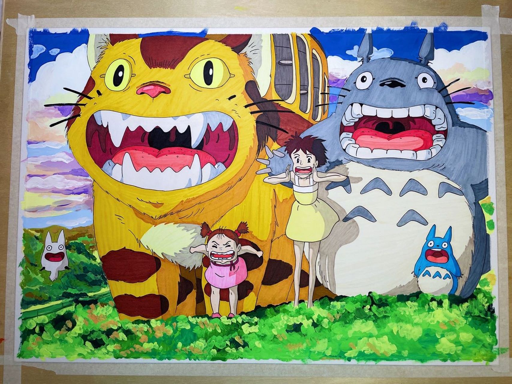 绘画 宫崎骏 龙猫大海报 这段时间一直画蜡笔小新突然想画宫崎骏的