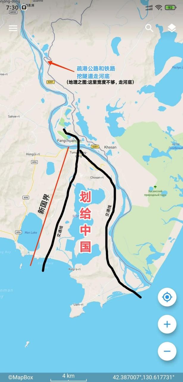 中国东北图们江出海口最佳方案:与朝鲜进行领土交换,朝鲜图们江下游