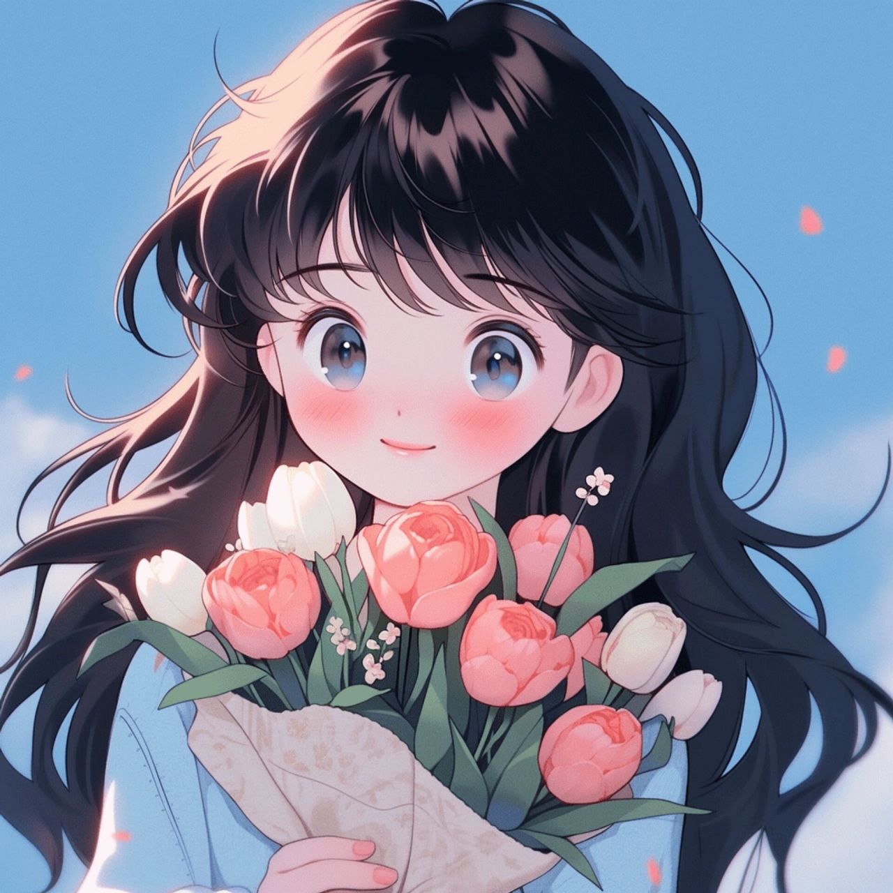 情头/捧花女孩男孩