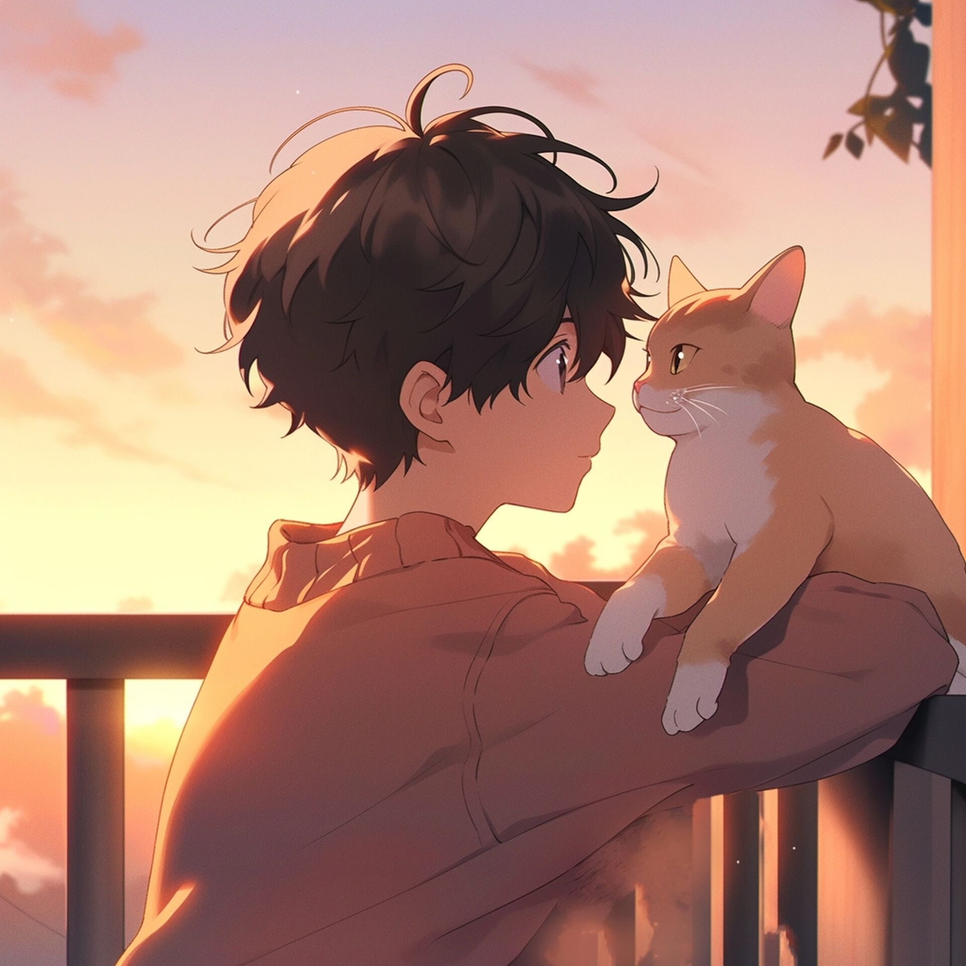 男孩和猫