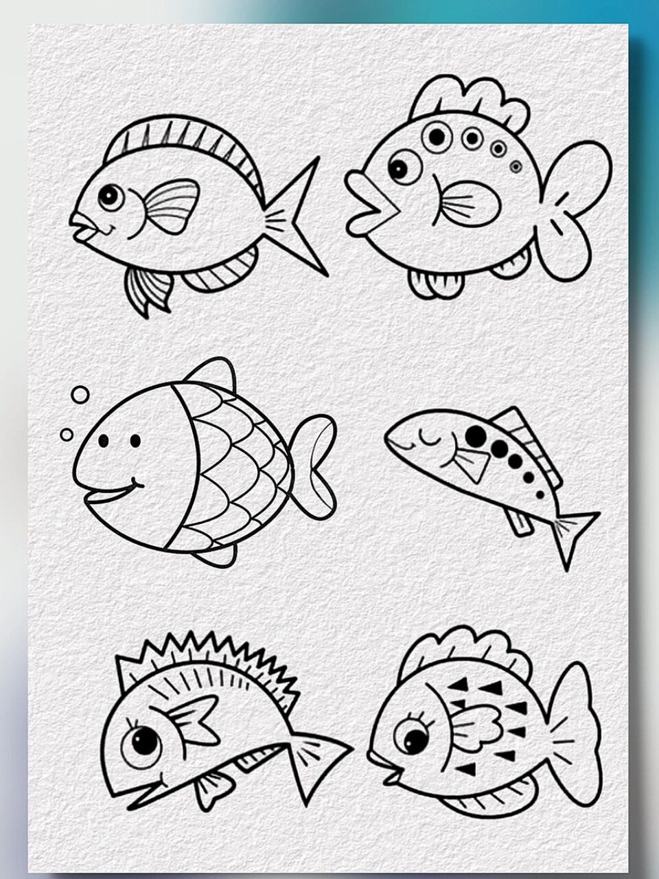 小鱼简笔画线稿 超多可爱的小鱼线稿一起来给他们涂色吧