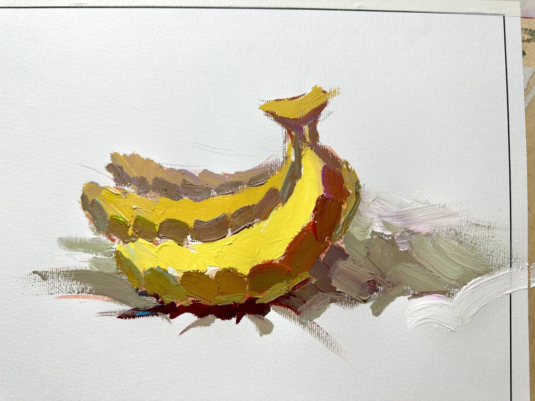 97挑战画100个色彩静物单体(香蕉塑造加步骤 宝子们!