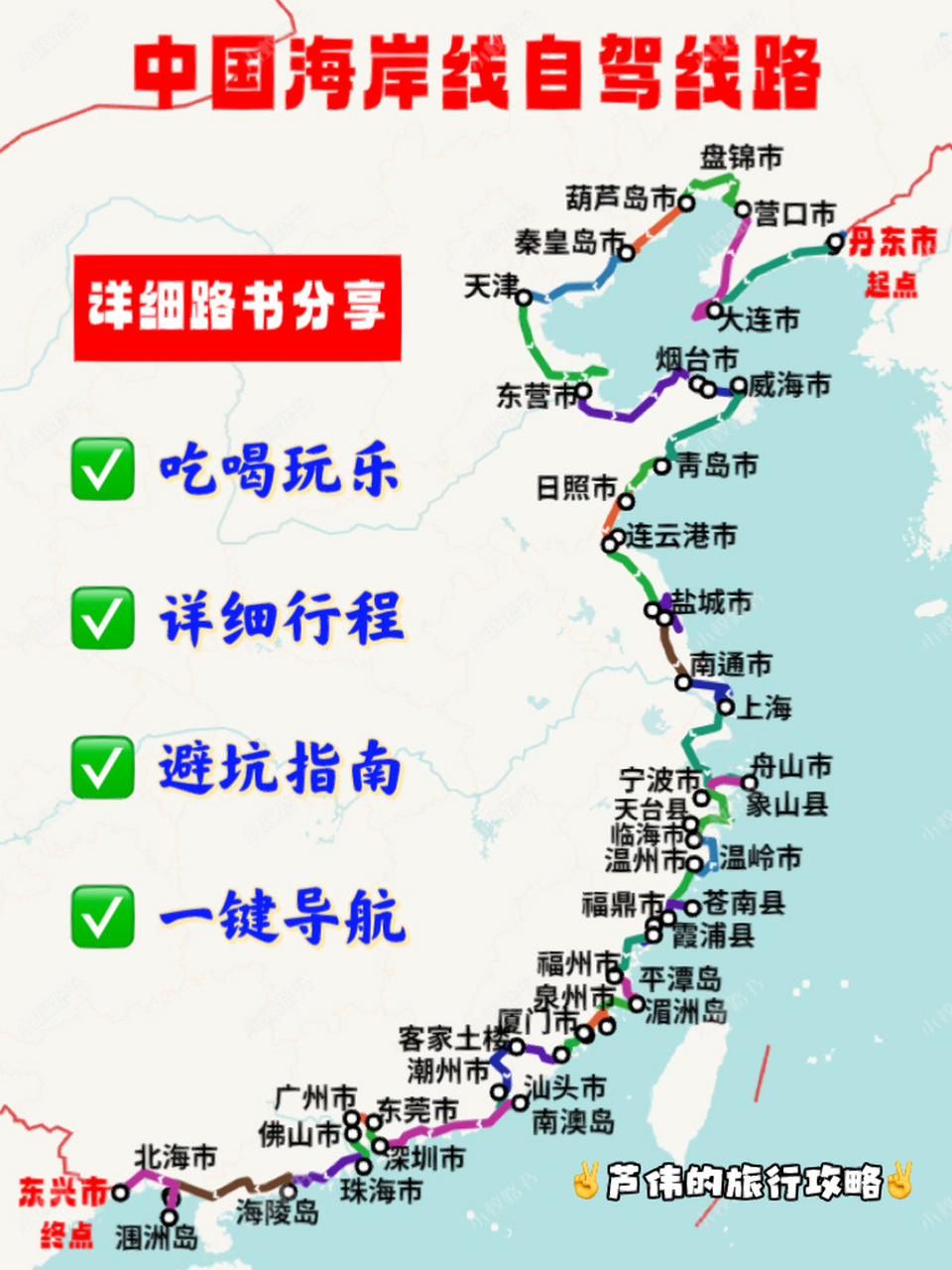 中国海岸线自驾路书分享73吃住行玩都写了7515 909899这