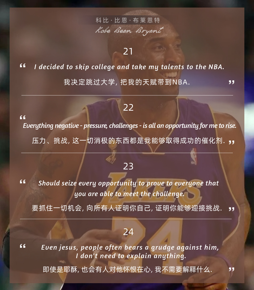 i.p|科比27条经典语录97黑曼巴精神永存 2020.1.