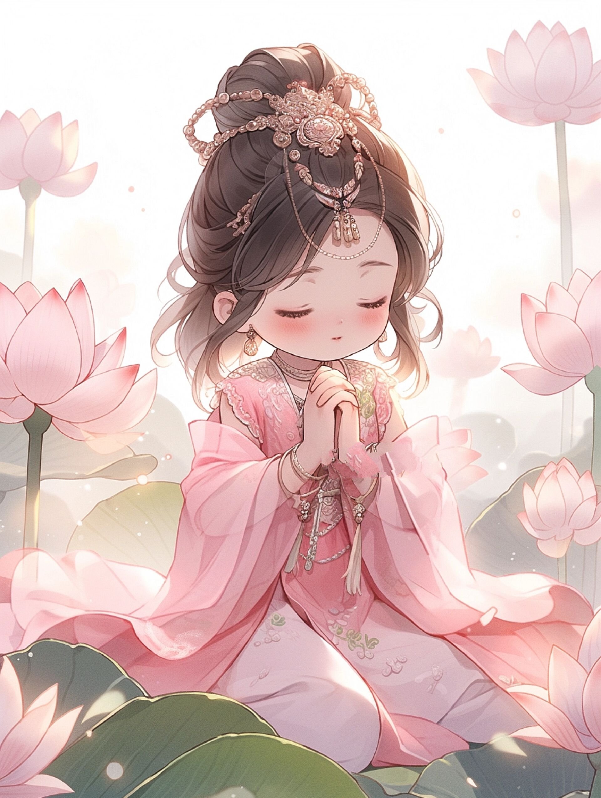 所求皆所愿|荷花许愿|古风佛系女孩头像