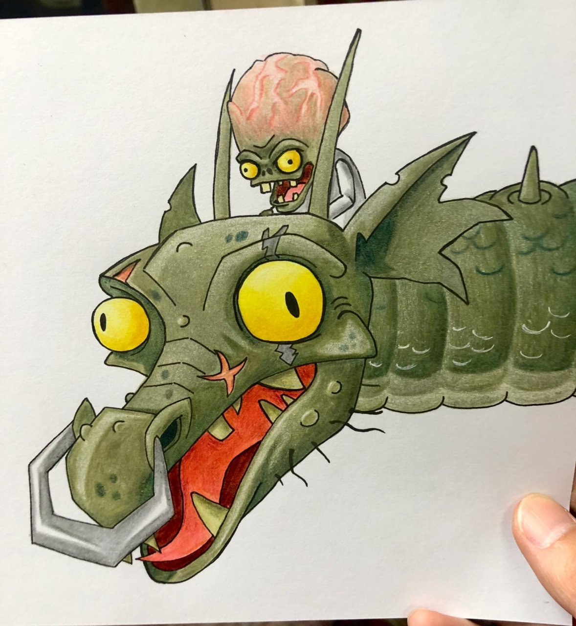 僵王博士 #绘画日常# #手绘# #彩铅画# #画画# #植物大战僵尸# #僵尸
