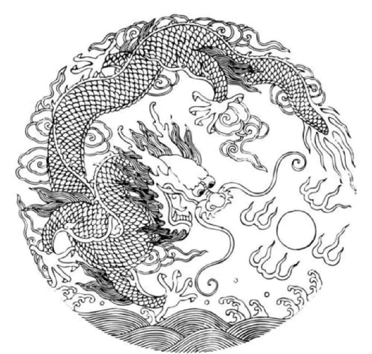 代表权势高贵的明清两代等级最高的装饰图案 团龙是古代传统寓意纹样.