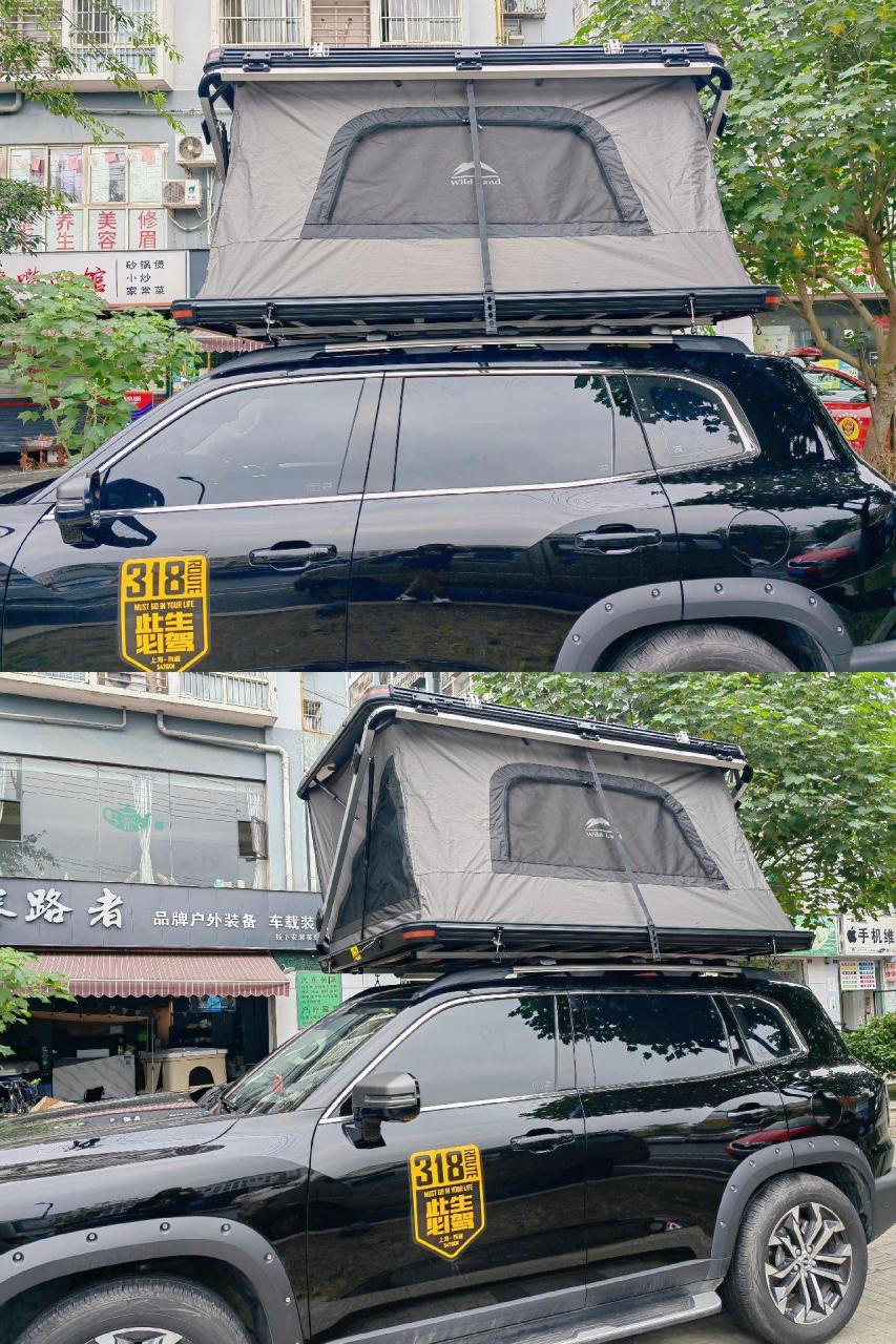 今天给爱车加上了车顶帐篷,帐篷是秋野地趣舍,瞬间越野型suv来啦