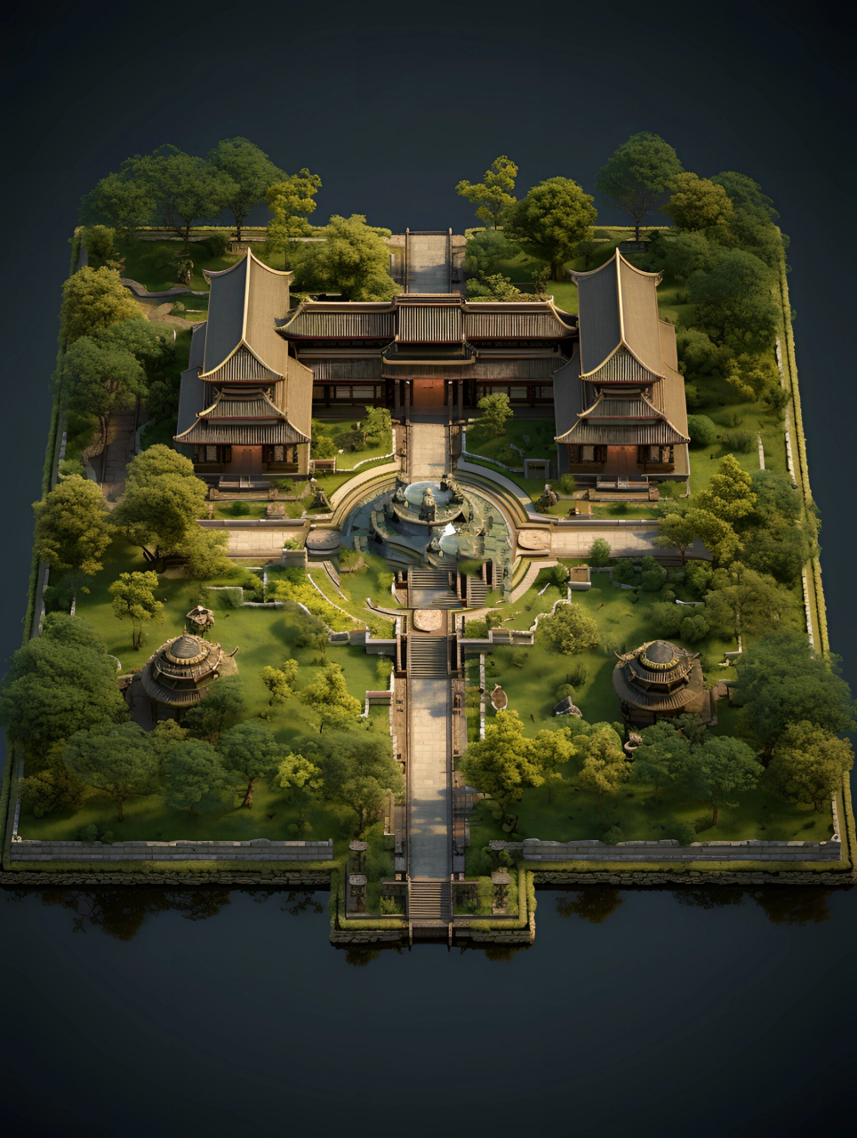 中式庭院|逆水寒庄园设计分享-121