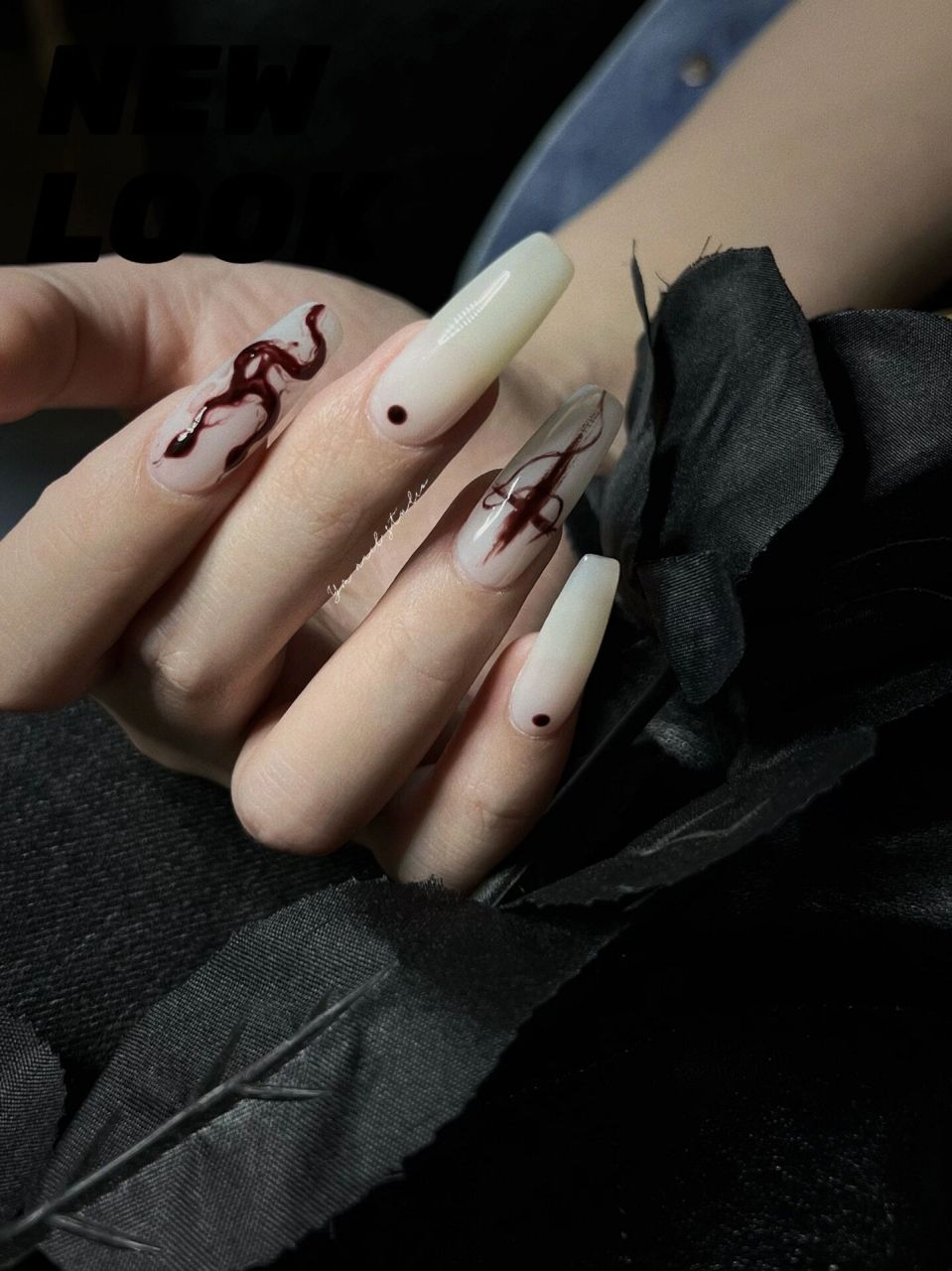 哥特风酷系美甲9799