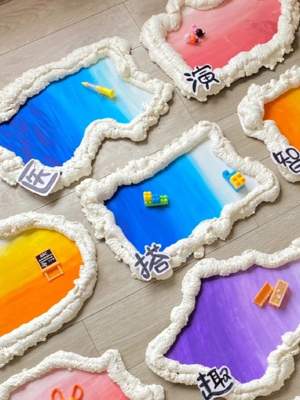 幼儿园开学环创|小清新风格环创区域牌97 发泡胶幼儿园吊饰学校装饰