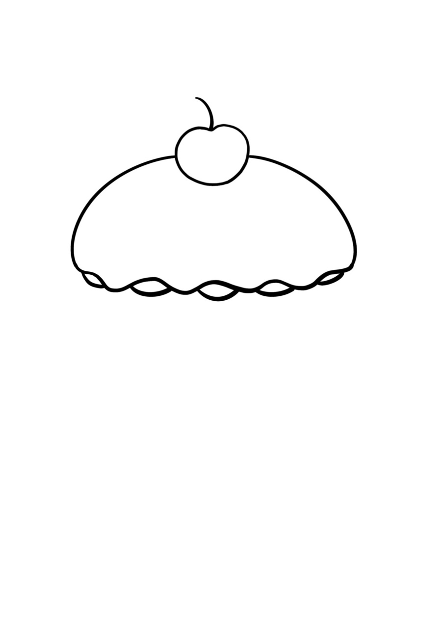 简笔画教程分享 纸杯小蛋糕