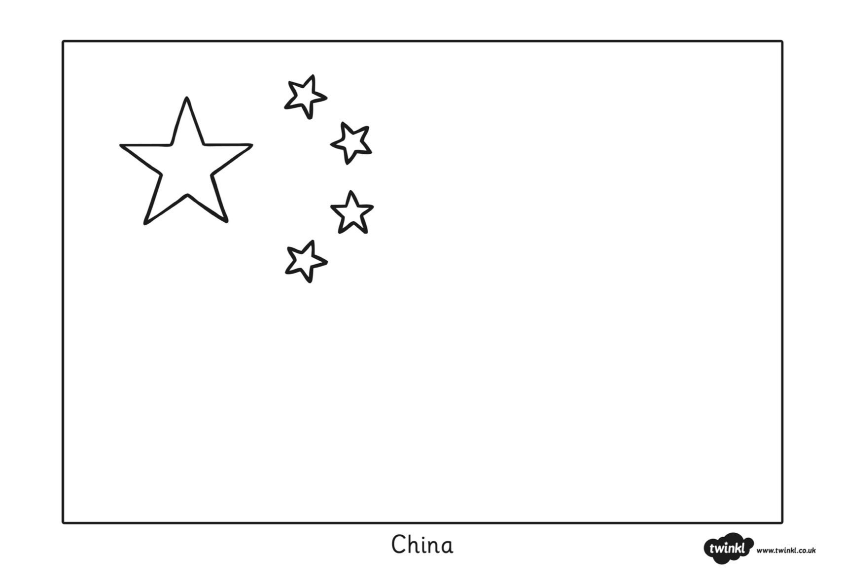 国旗小班涂色图片