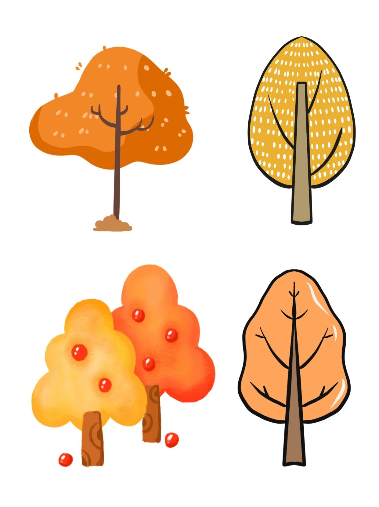 立秋卡通树木免扣素材