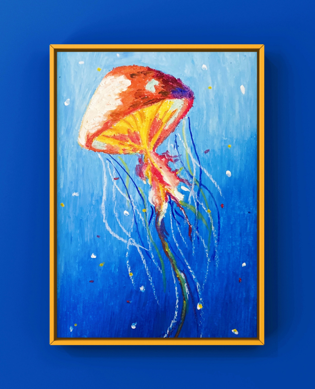 油画棒57|水母(含部分步骤图) 这幅是速涂,四十分钟吧~ 97画笔:雄狮