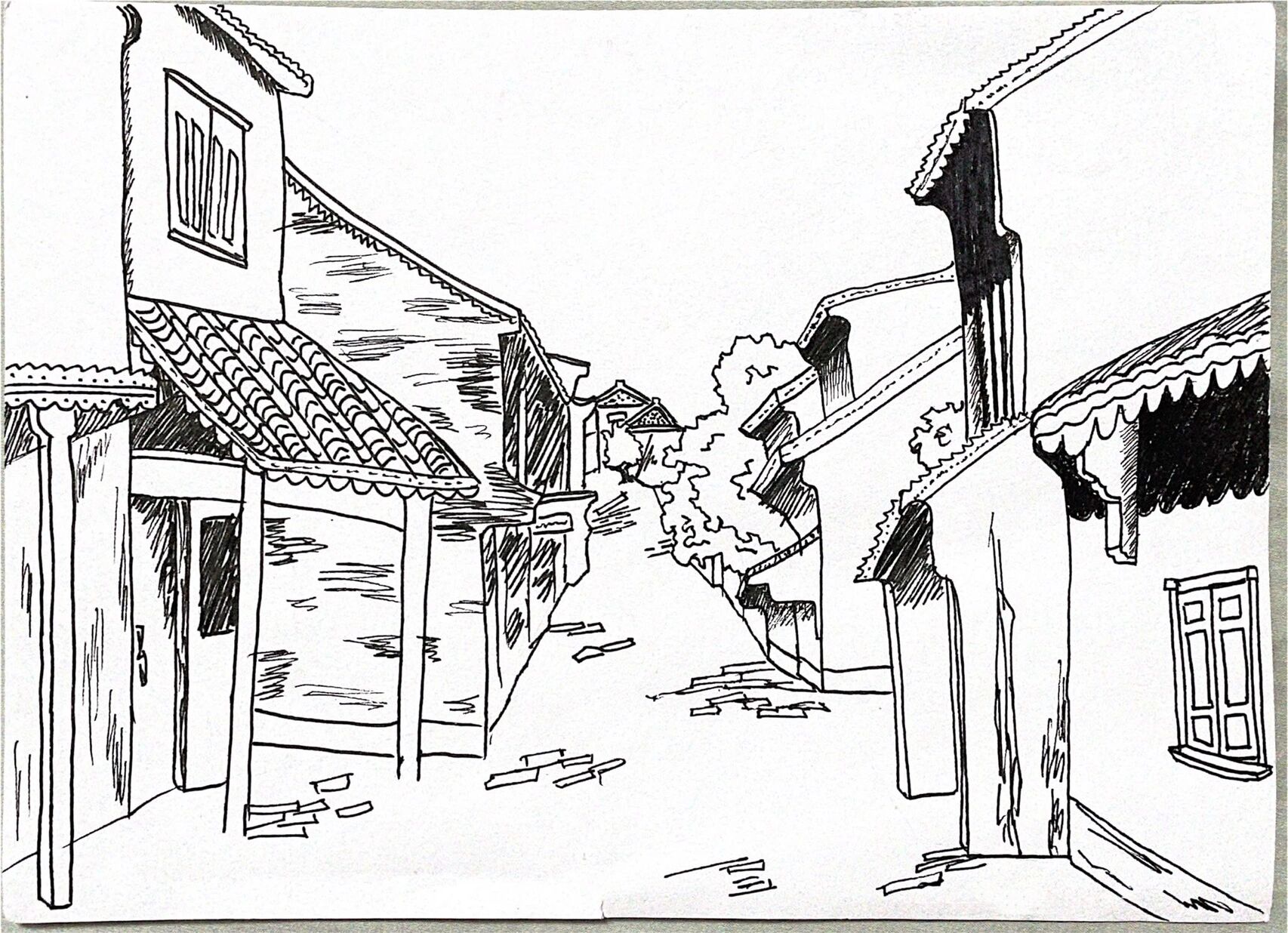 人教版美术五上～悠悠老街