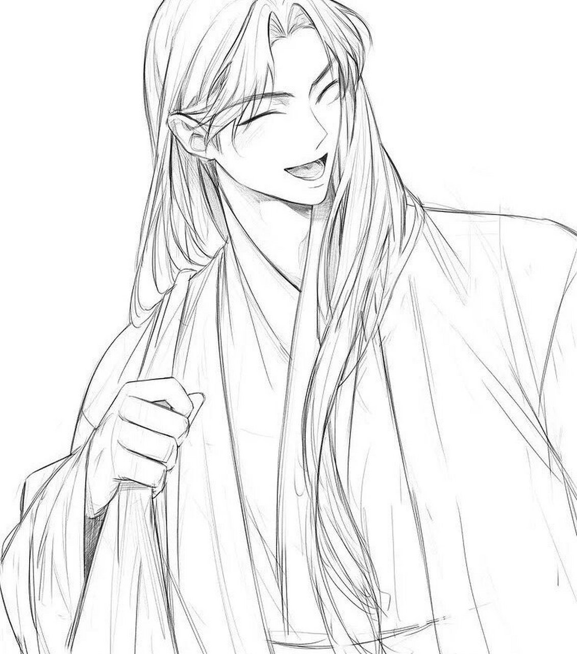 绘画素材|古风男生线稿绘画素材,太帅太绝美 绝世美男容颜,俊男古风篇