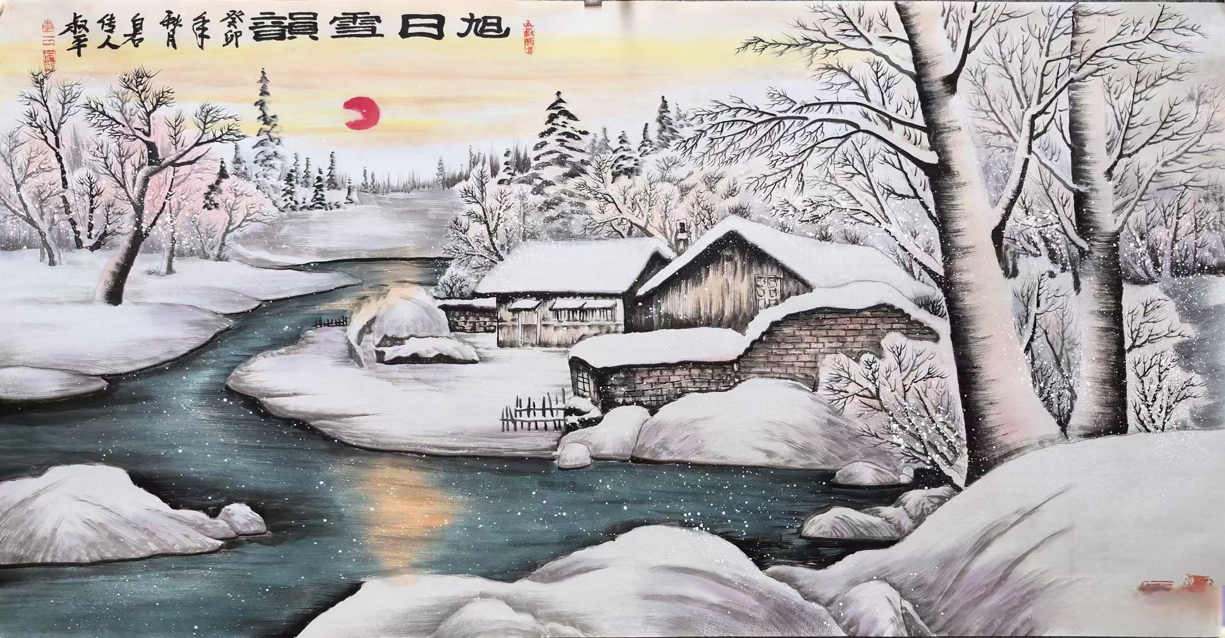 怎样赞美雪景画图片