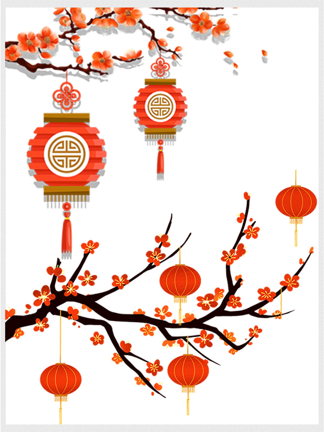 96今日素材分享——红色喜庆灯笼免抠素材合集 96春节将近,少不了