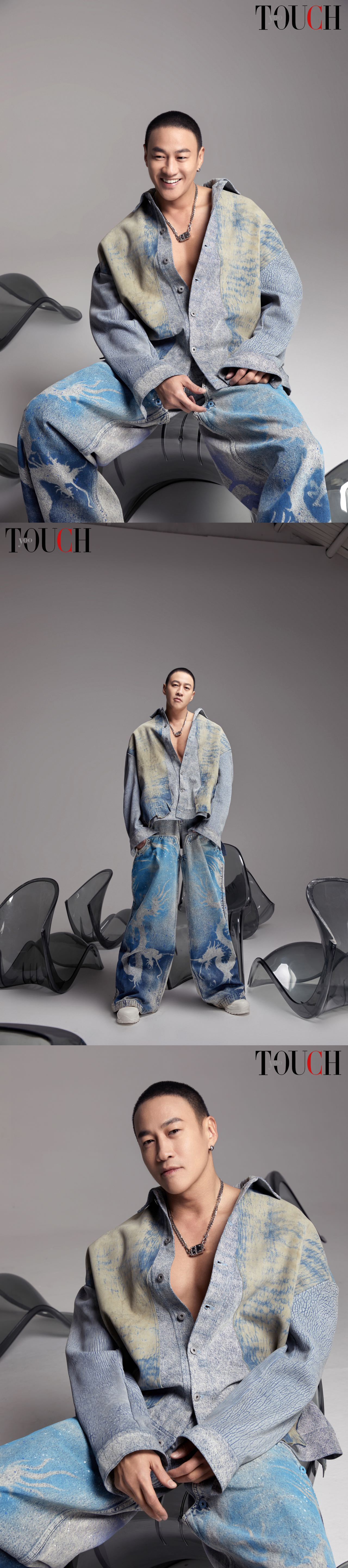 何润东寸头花衬衫造型#