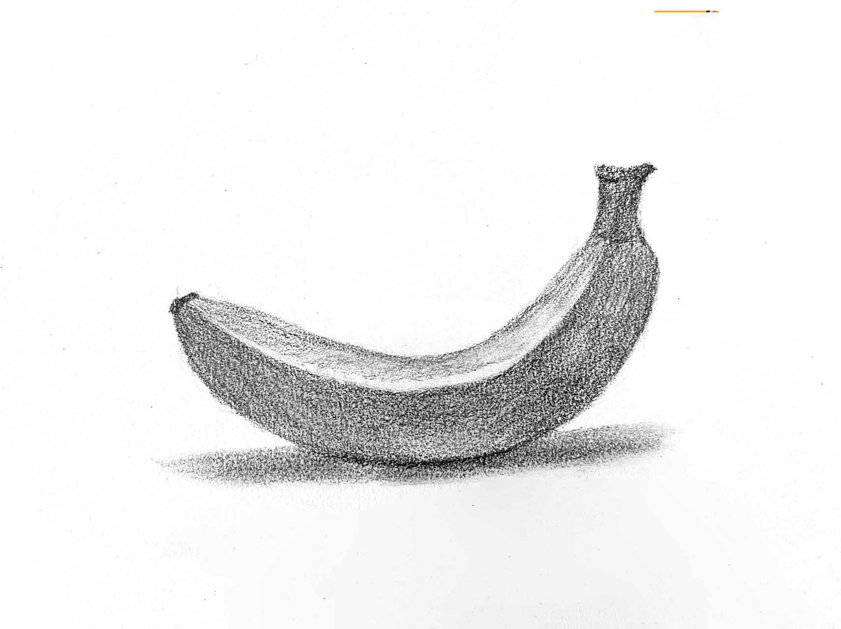 素描香蕉这样画,画画教程,简单易学 学画画就上画学艺术 如何画香蕉?