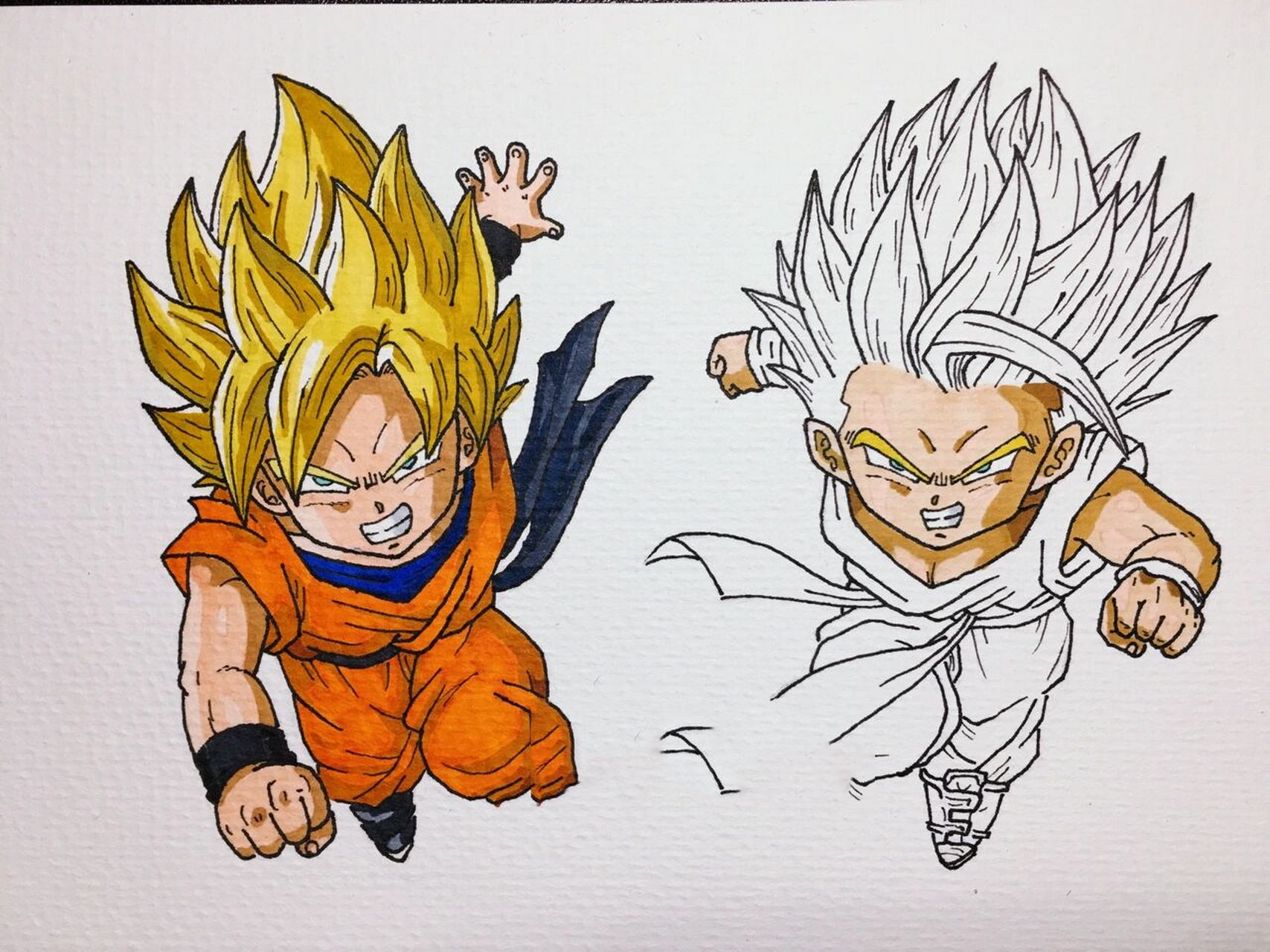 马克笔手绘七龙珠悟天特兰克斯 七龙珠的画风对于我来说有点难画,光是